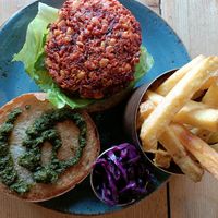 Falafel burger at The Barn Kitchen in Great Missenden
