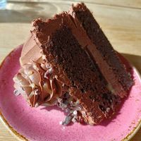 Vegan chocolate cake at The Barn Kitchen in Great Missenden