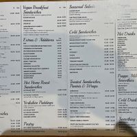 Latest menu. Good vegan options. VLT was lovely with an oat milk latte   #Veganuary at Thyme For Food in Elland
