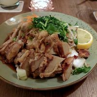 Vegane Ente mit gebratenen Reisbandnudeln at Lang Sen Restaurant in Luebeck