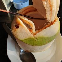 Fresh coconut at Pen's Restaurant in Koh Chang
