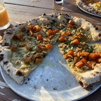 Curry & Cashew vegan pizza  at Salt Point Brewing Co in Lansing