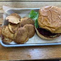Beet burger at The Green Beautiful  in Manchester