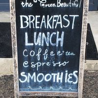 Outside sign at The Green Beautiful  in Manchester