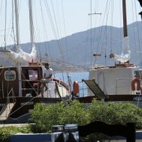 The views   at Stamatis Restaurant & Grill in Patmos