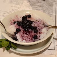 Tapioca with homemade jam at Snow Restaurant in Sinaia