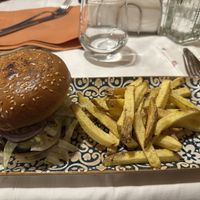 Vegan beyond meat burger   at Snow Restaurant in Sinaia