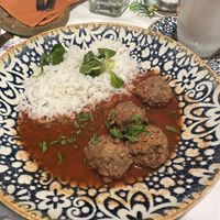 Vegan beyond meat meatballs   at Snow Restaurant in Sinaia