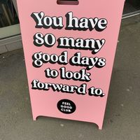 Sign outside   at Feel Good Club in Manchester