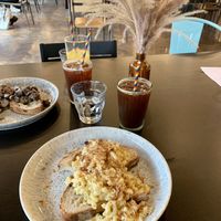 Mac and cheese on toast   at Feel Good Club in Manchester