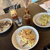 Mushrooms on toast, mac and cheese on toast, smashed avocado on toast   at Feel Good Club in Manchester