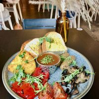 Vegan breakfast   at Feel Good Club in Manchester