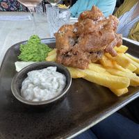 Banana blossom ‘fish’ and chips    at Graze in Bath