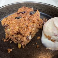 Flapjack with vegan ice cream   at Graze in Bath