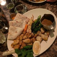 Christmas special! No turkey Christmas dinner with spicy gravy and cranberry naan at Dishoom in Birmingham