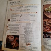 Menu at Madness Specialty Coffee in Alicante