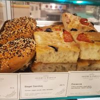 Foccacia and bagel at Sisters & Harvest in Istanbul
