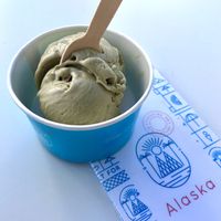 Vegan pistachio ice cream   at Alaska in Skiathos
