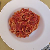 Tagliolini with Tomato Based Sauce at Cola Pasta in Siracusa