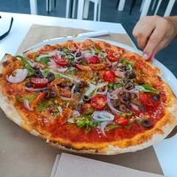 Vegan pizza at Bistro Italiano Faliraki (pizza & pasta - wine & cocktail) in Rhodes