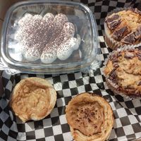 Tiramisu, muffins and Portuguese custard at Aunty Em's Deli & Coffee in Toronto