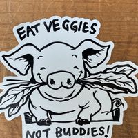 Sticker close upp  at Aunty Em's Deli & Coffee in Toronto