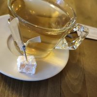 Free Apple tea with vegan Turkish delight at Arch Bistro in Istanbul