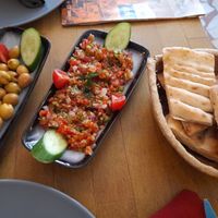 Olives, ezme, bread at Arch Bistro in Istanbul