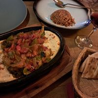 Hot hummus with grilled veggies and bulgur with lentils at Arch Bistro in Istanbul