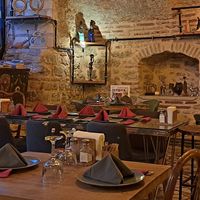 Indoor seating, super cozy at Arch Bistro in Istanbul