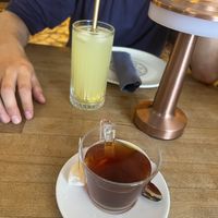 Sugar-free lemonade and black tea with complimentary Turkish delight   at Arch Bistro in Istanbul