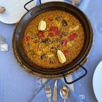 Vegan paella   at Barnabier in Barcelona