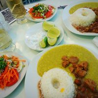 Simple but substantial lunch menu.  at Darshan Vegetarian Restaurant in Iquitos