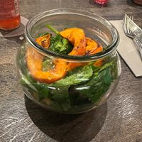 Brasserie Bowl mit Kimchi, geschmortem Kürbis, jungem Spinat und Bulgur // Brasserie Bowl with kimchi, braised pumpkin, young spinach and bulgur   at Schwitzer's Brasserie & Lounge in Waldbronn