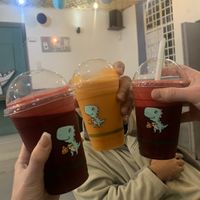 Blendo Rex and Early Riser Fresh Juice. Large size for R45  at Pizzasaurus in Cape Town