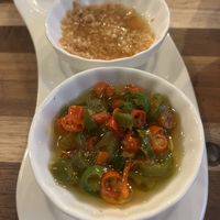 Condiments- chopped garlic in oil and chopped chili  at Pizzasaurus in Cape Town