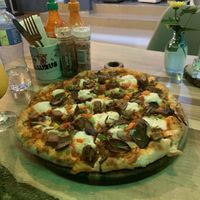 Meat lovers pizza vegan  at Pizzasaurus in Cape Town