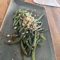 String beans with macadamia nuts  at Beach House in Koloa