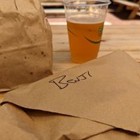 Food served in paper and local beer on tap at The Half in Wilmington