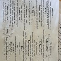 Menu as of Aug 2024  at The Half in Wilmington