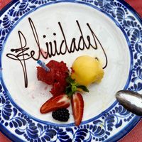 Complementary dessertt  at Los Tres Gallos in Matamoros