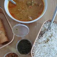 Korma and basmati rice. Very filling at SuRano Plant Based Indian bistro in Beeston