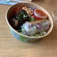 Vermicelli Bowl with Vegan Beef and Tofu spring roll  at DD Mau Vietnamese Eatery in Webster Groves
