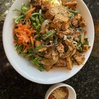 Lemongrass tofu vermicelli bowl with peanut sauce. Heaven!   at Fabulous Pho in Conroe