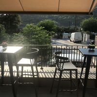 nice outdoor seating   at Rotsis Family Bakery in Kefalonia