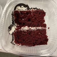 Red velvet cake slice buttercream frosting  at Scoops and Mini Desserts in Lawrenceville
