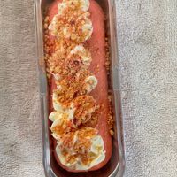 Strawberry krunch in a tin.  at Scoops and Mini Desserts in Lawrenceville