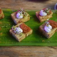 Bravas amb salsa kimchi i allioli at Desoriente - Poblenou in Barcelona