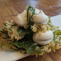 Shiso's tempura at Desoriente - Poblenou in Barcelona