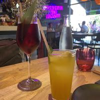 Rose & hibiscus tonic y passion fruit lemonade   at Desoriente - Poblenou in Barcelona